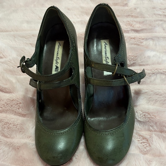 American Eagle Outfitters Shoes - American Eagle Outfitters Women's Green Mary Jane Heels